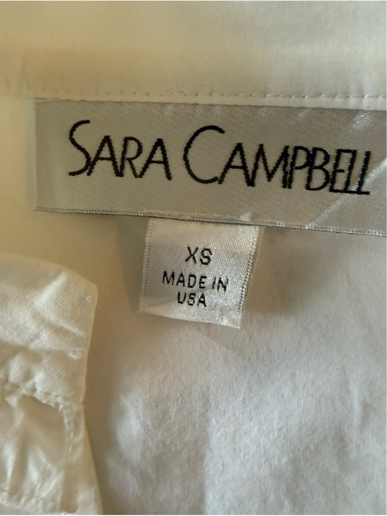 Sara Campbell White Ruffle-Trim Button Down Blouse - Picture 8 of 10